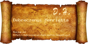 Debreczenyi Henrietta névjegykártya