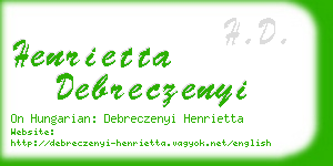 henrietta debreczenyi business card